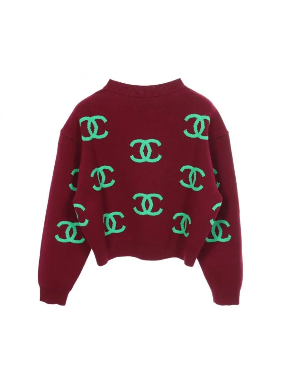 Chanel Knit CC Logo Crew Neck Cashmere Sweater